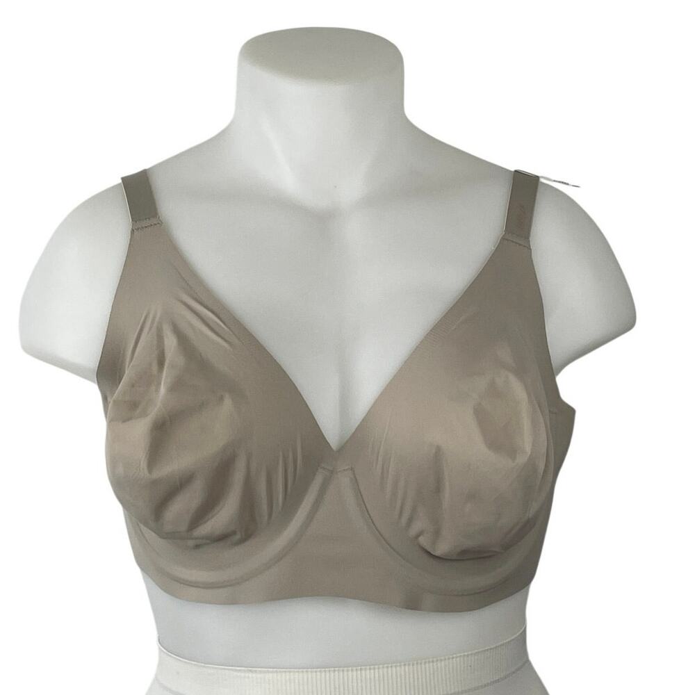 NEW Aerie Smoothez Unline Khaki Sleeveless Lingerie Hook Eye Plunge Bra Top 40DD